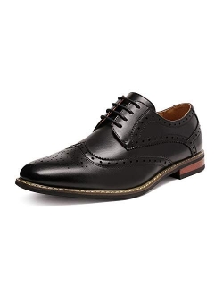 Bruno Marc Moda Italy Men's Prince Classic Modern Formal Oxford Wingtip Lace Up Dress Shoes