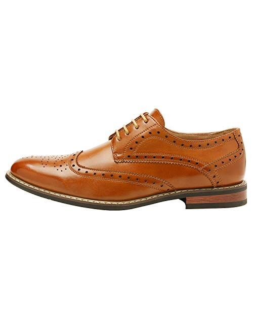 DREAM PAIRS Bruno Marc Moda Italy Men's Prince Classic Modern Formal Oxford Wingtip Lace Up Dress Shoes
