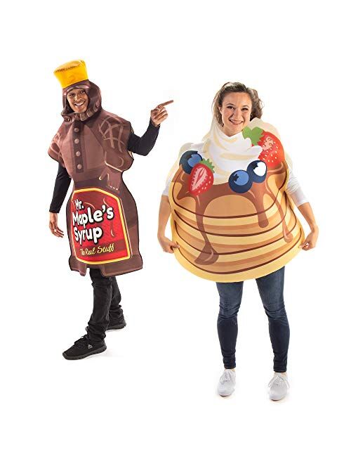 Hauntlook Pancakes & Maple Syrup Couples Halloween Costume - Cute Food Outfit