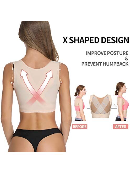 SHAPERIN Push Up Bra Support Shapewear for Women Posture Corrector Tops Back Support Vest Shaper Under Clothes