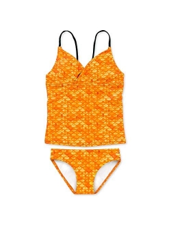 Mermaid Scale Coordinating Swimwear for Girls, Tankini Set, Top and Bottom Included, Mermaid Swimsuit for Girls