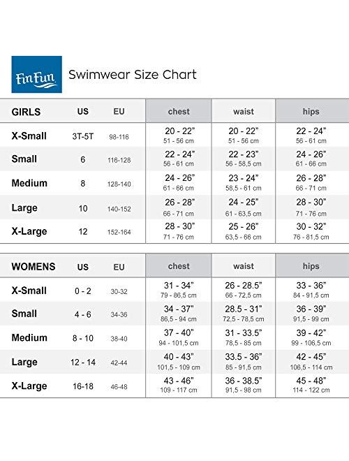 Swim Suit Size Chart  Fin fun mermaid, Size chart, Swimsuits