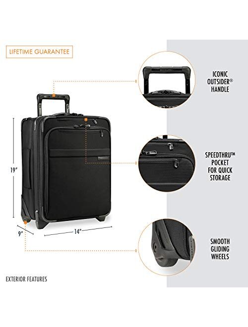 Briggs & Riley Baseline-Softside CX Expandable Medium Checked Upright Luggage, Black, 25-Inch
