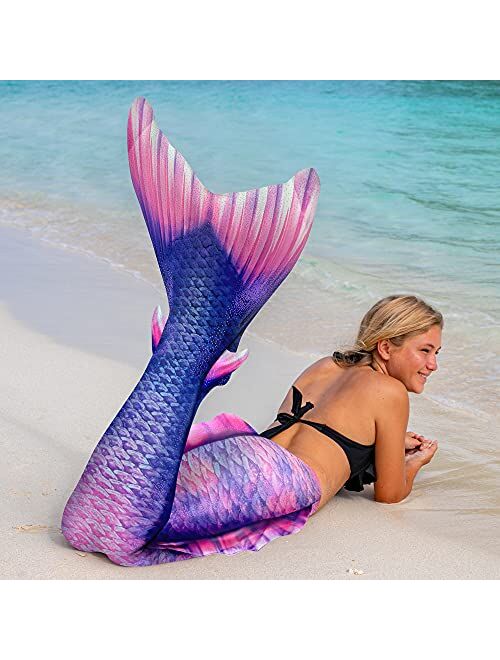 Fin Fun Atlantis Adult Wear-Resistant Mermaid Tail Skin, Monofin Insert Not Included - Adult & Teen Sizes