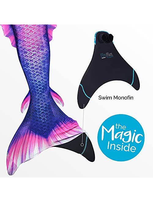 Fin Fun Atlantis Wear-Resistant Mermaid Tail Skin Women Boys and Men Monofin Insert Not Included for Girls