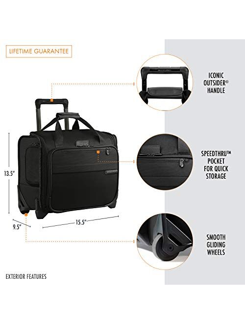 Briggs & Riley Baseline-Softside Rolling Cabin Upright Bag, Navy, Underseater 16-Inch