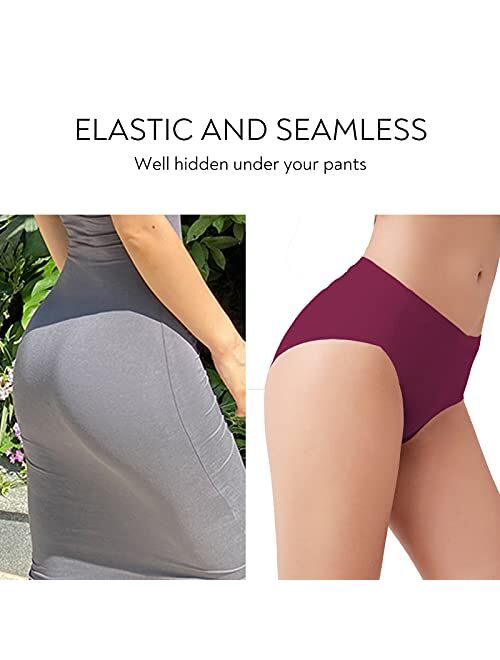 Buy FallSweet No Show Underwear for Women Seamless High Cut Briefs Mid-waist  Soft No Panty Lines,Pack of 5 online
