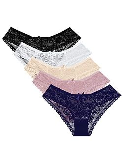 Lace Panties for Women Ultra Thin Sexy Lace Underwear Briefs 5-Pack