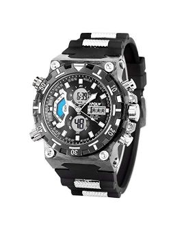 LED Digital Wrist Watch, Multifunctional Military Watch, Stopwatch Waterproof Big Face Mens Sports Watches