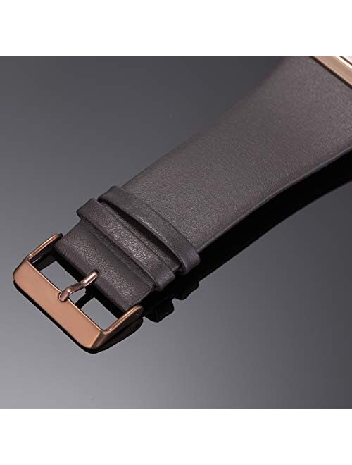 Wrist Watch Minimalist Men Square Dial Bussiness Style SIBOSUN Leather Strap Quartz Analog