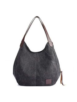 Crossbody Bags for Women Canvas Tote Purses Lady Handbags Shoulder Cloth Purse (Color : Coffee)