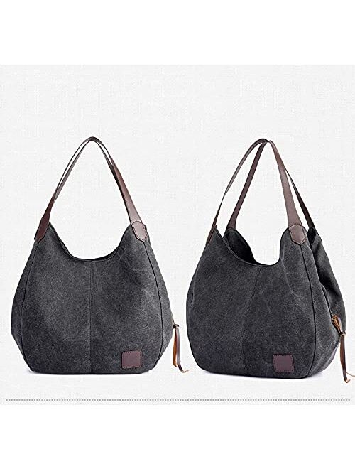 Mubolin Crossbody Bags for Women Canvas Tote Purses Lady Handbags Shoulder Cloth Purse (Color : Coffee)