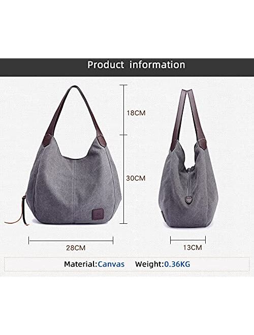 Mubolin Crossbody Bags for Women Canvas Tote Purses Lady Handbags Shoulder Cloth Purse (Color : Coffee)