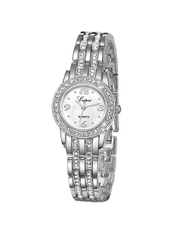 Ladies Watch Luxury Women Watch Crystal Rhinestone Diamond Watches Quartz Stainless Steel Strap Wristwatch Wrist Watches for Women Girl