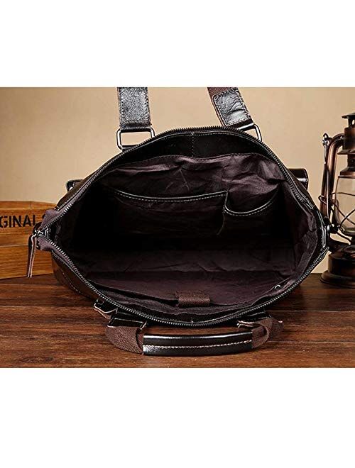Mubolin 16 Inch Genuine Leather briefcases Laptop Messenger Bags for Men and Women Best Office School College Satchel Bag