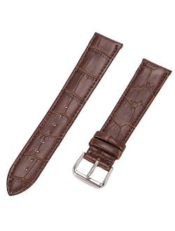 Quick Release Genuine Leather Wrist Watch Band Strap SIBOSUN Replacement Stainless Steel Buckle Brown
