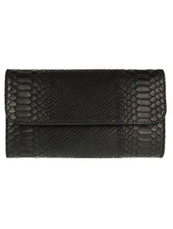 Girly Handbags Snake Print Suede Clutch Bag Italian Leather