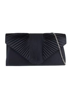 Girly Handbags Women Pleated Satin Clutch Bag