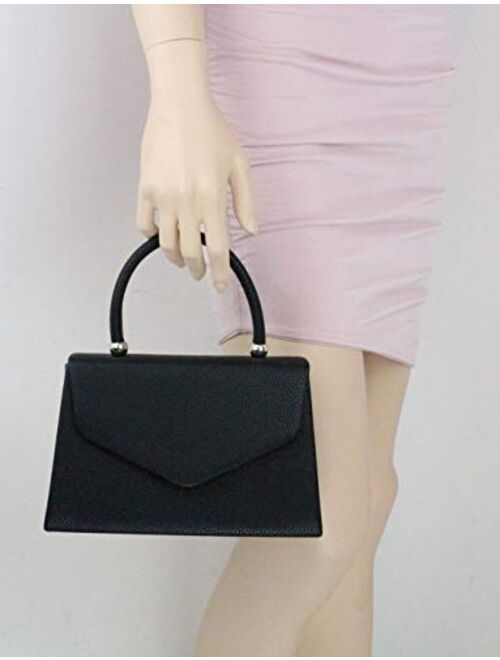 Girly Handbags Womens Plain Handle Clutch Bag