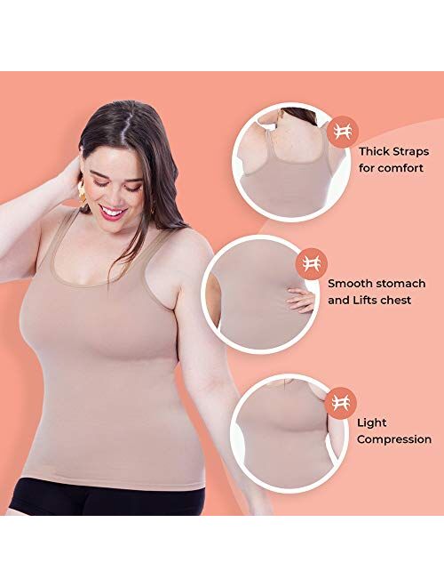 Shapermint Compression Tank Cami - Tummy and Waist Control Body Shapewear Camisole for Women