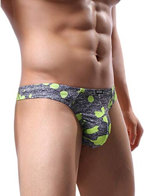 iKingsky Men's Camouflage Thong Underwear Sexy Low Rise T-back Underwear