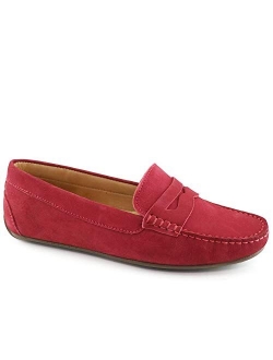 MJNY Womens Casual Comfortable Genuine Leather Lightweight Driving Moccasins Classic Fashion Penny Slip On Ladies Driving Loafer Flat Shoes