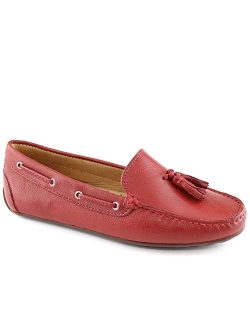 MJNY Womens Casual Comfortable Genuine Leather Lightweight Driving Moccasins Classic Fashion Tassel Slip On Ladies Driving Loafer Flat Shoes