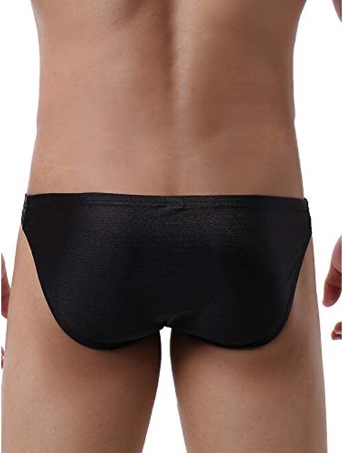 iKingsky Men's Big Pouch Briefs Sexy Bulge Underwear High Stretch Low Rise Mens Under Panties