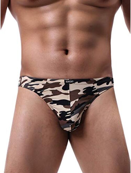 iKingsky Men's Camouflage Thong Underwear Soft Stretch T-back Mens Underwear