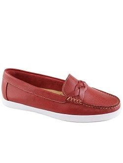 MJNY Womens Casual Comfortable Genuine Leather Lightweight Driving Moccasins Classic Fashion Twisted Braided Slip On Ladies Driving Loafer Flat Boat Shoes