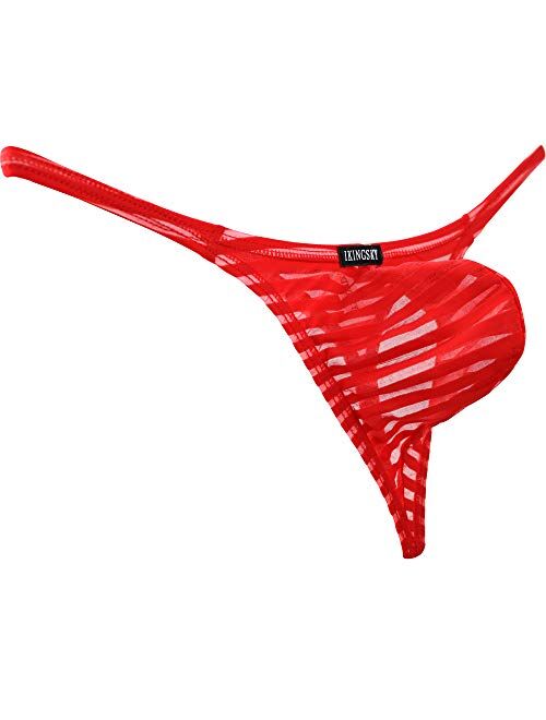 IKINGSKY Men's Sexy Little Thong Underwear See Through Pouch G-String Under Panties