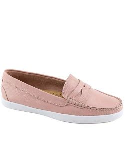 MJNY Womens Casual Comfortable Genuine Leather Lightweight Driving Moccasins Classic Fashion Penny Slip On Ladies Driving Loafer Flat Boat Shoes