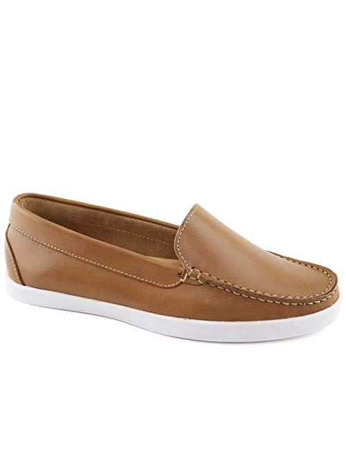 Marc Joseph New York MJNY Womens Casual Comfortable Genuine Leather Lightweight Driving Moccasins Classic Fashion Venetian Slip On Ladies Driving Loafer Flat Boat Shoes