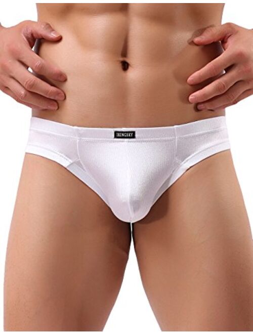 IKINGSKY Men's Cheeky Boxer Briefs Sexy Low Rise Pouch Thong Underwear