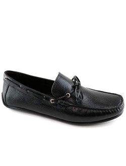 MJNY Mens Casual Comfortable Genuine Leather Lightweight Driving Moccasins Classic Fashion Tie-Bow Loafer Slip On Breathable Driving Loafer