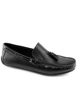 MJNY Mens Casual Comfortable Genuine Leather Lightweight Driving Moccasins Classic Fashion Tassel Loafer Slip On Breathable Driving Loafer