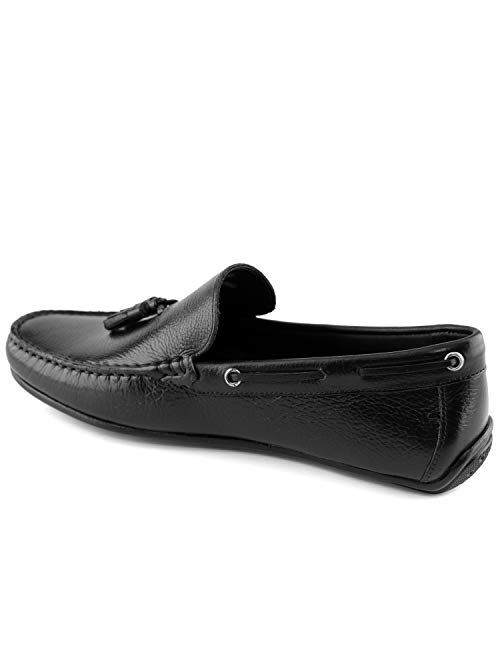 Marc Joseph New York MJNY Mens Casual Comfortable Genuine Leather Lightweight Driving Moccasins Classic Fashion Tassel Loafer Slip On Breathable Driving Loafer