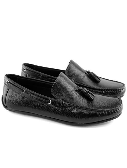 Marc Joseph New York MJNY Mens Casual Comfortable Genuine Leather Lightweight Driving Moccasins Classic Fashion Tassel Loafer Slip On Breathable Driving Loafer