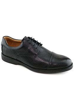 Mens Casual Comfortable Genuine Leather Classic Modern Formal Oxford Dress Business Derby Lace Up Plain Toe Men Shoes