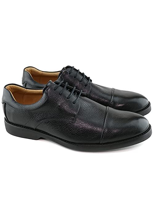MARC JOSEPH NEW YORK Mens Casual Comfortable Genuine Leather Classic Modern Formal Oxford Dress Business Derby Lace Up Plain Toe Men Shoes
