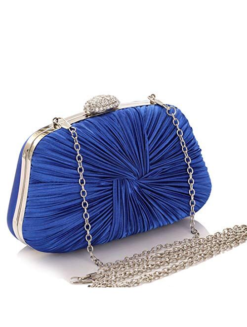 Artwell Pleated Satin Evening Bag Clutch Purses for Women Crossbody bag Party Bag