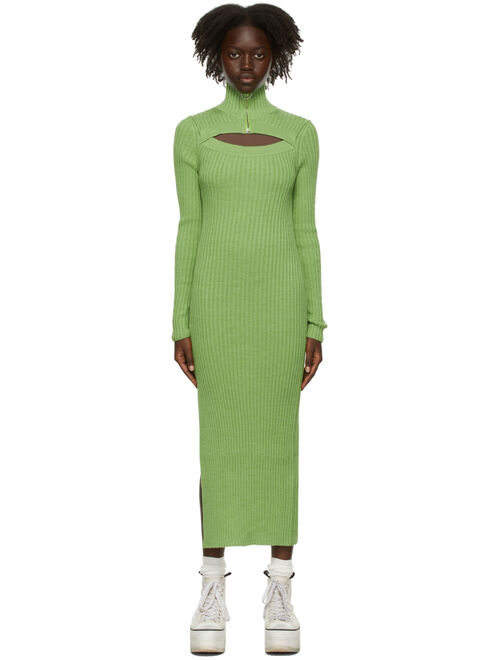 MSGM Green Cut-Out Dress