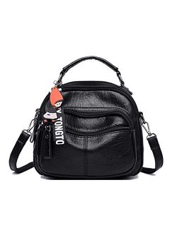 Woman Convertible Backpack, Ladies Pu Leather Shoulder Bag Girls Stylish Sling Bag
