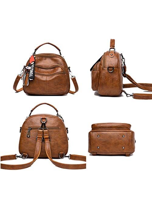 Artwell Woman Convertible Backpack, Ladies Pu Leather Shoulder Bag Girls Stylish Sling Bag