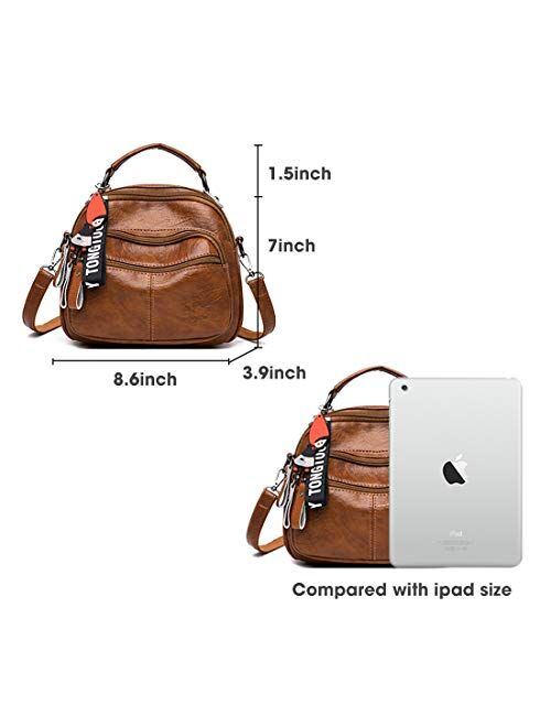 Artwell Woman Convertible Backpack, Ladies Pu Leather Shoulder Bag Girls Stylish Sling Bag