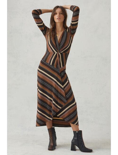 Maeve Striped Wrap Maxi Dress