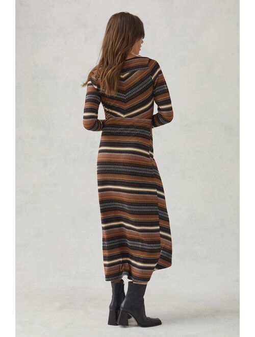 Maeve Striped Wrap Maxi Dress
