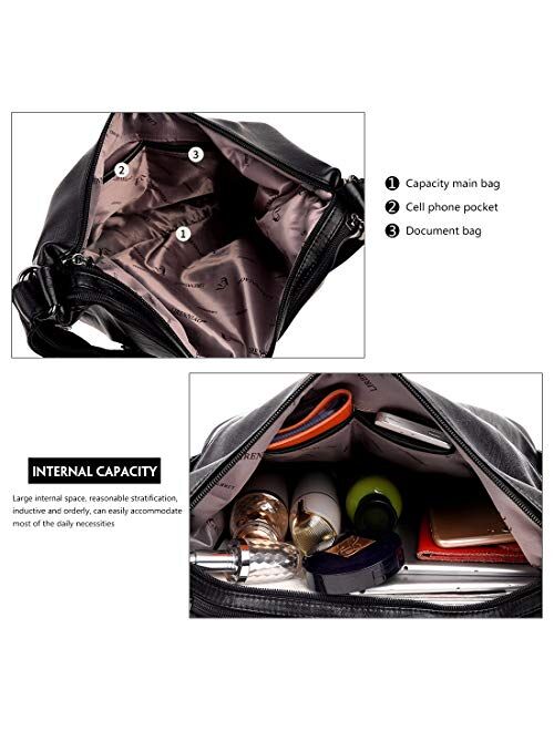 Artwell Women Handbag Shoulder Tote Zipper Purse PU Leather Top-handle Satchel Bags Convertible Ladies Backpack