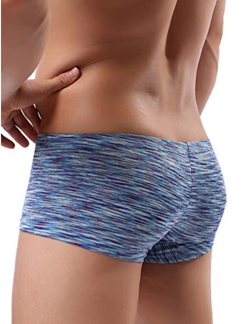 IKINGSKY Men's Stretch Boxer Briefs Underwear Sexy Low Rise Men Pouch Shorts