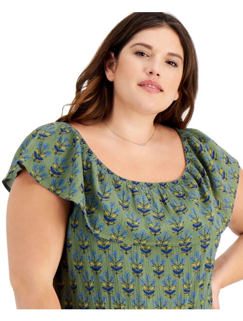 Style & Co Plus Size On/Off-Shoulder Maxi Dress, Created for Macy's